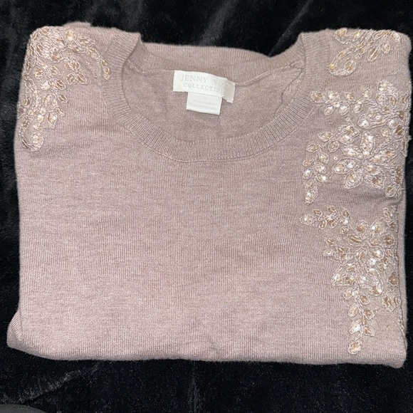 Jenny Yoo sequence embellished 3/4 sleeve sweater - Picture 8 of 9